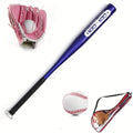 63.5cm Aluminum Baseball Bat, Glove & Ball Set for Beginners Baseball Starter Kit PLUSH Blue C 63CM