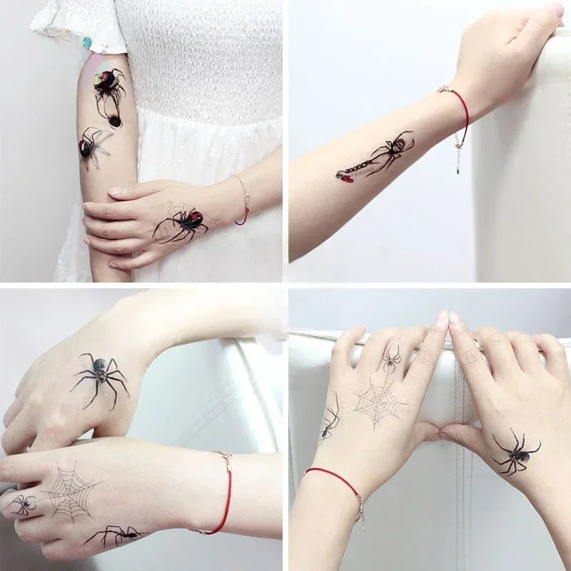 Spider Temporary Tattoo Sticker – Herbal Ink, Lasts 1-2 Weeks Temporary Tattoo Sticker PLUSH