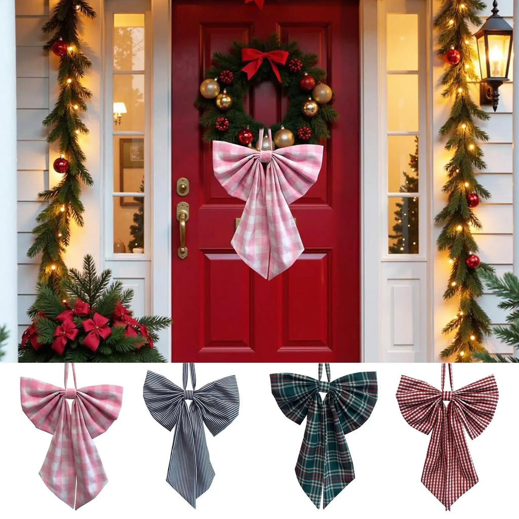 Large Christmas Bow Wreath Topper – Door & Wall Décor 1pc Christmas Bow Decor PLUSH