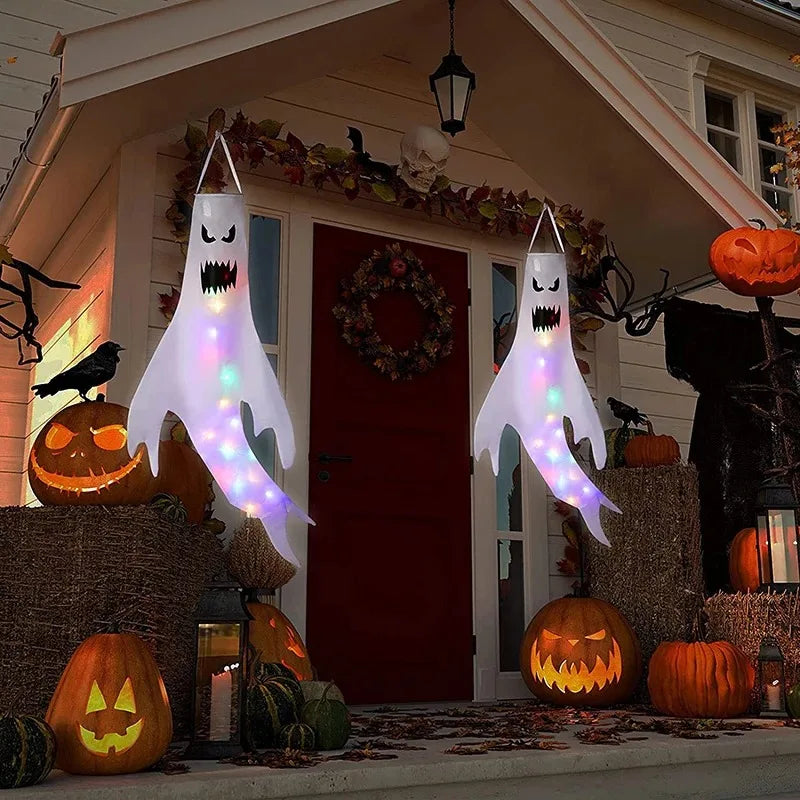 Halloween LED Ghost Hanging Pendant Decoration – Glowing Props Halloween Hanging Decoration PLUSH