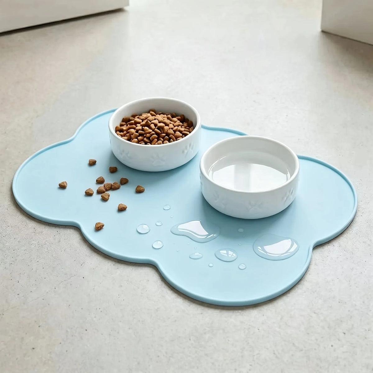 Silicone Pet Feeding Mat for Cats & Dogs – Waterproof Bowl Mat Pet Feeding Mat PLUSH Blue 110cm