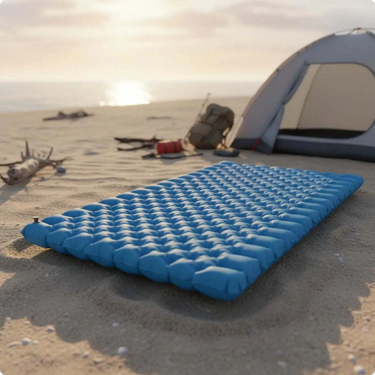 Ultralight Inflatable Double Camping Mat – Nylon TPU Sleeping Pad Inflatable Sleeping Pad PLUSH