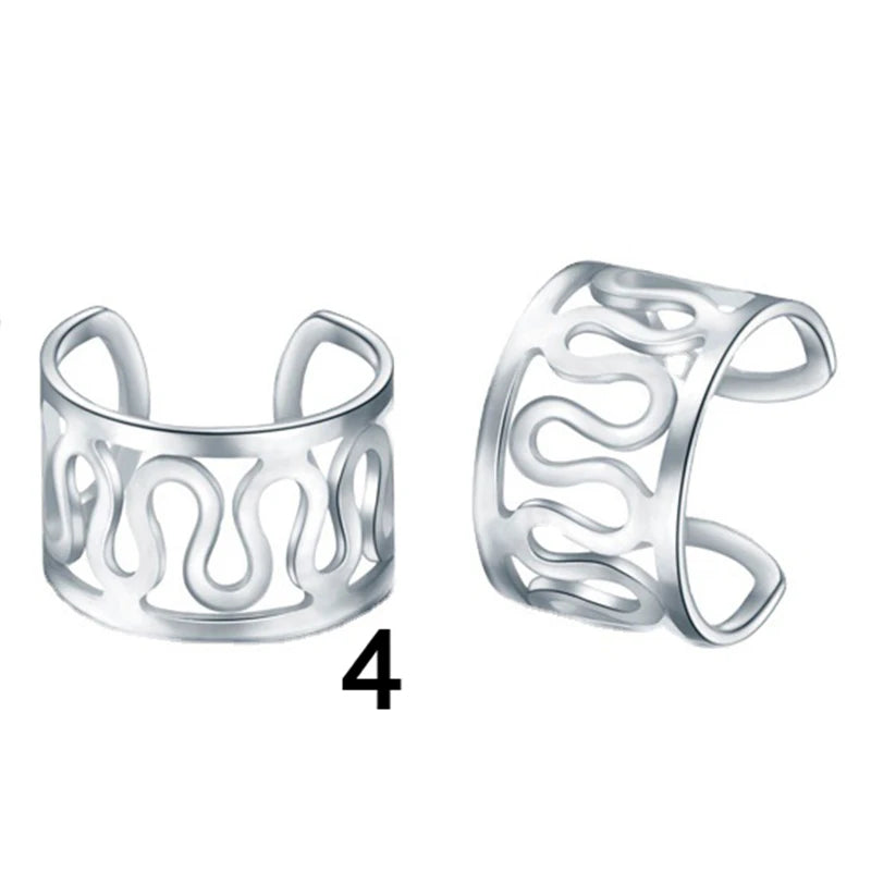 Gold Dreadlock Hair Rings, Beads & Ear Clips – 1-12pcs Hair Jewelry Cuffs PLUSH No.20 Silver-4 1pc