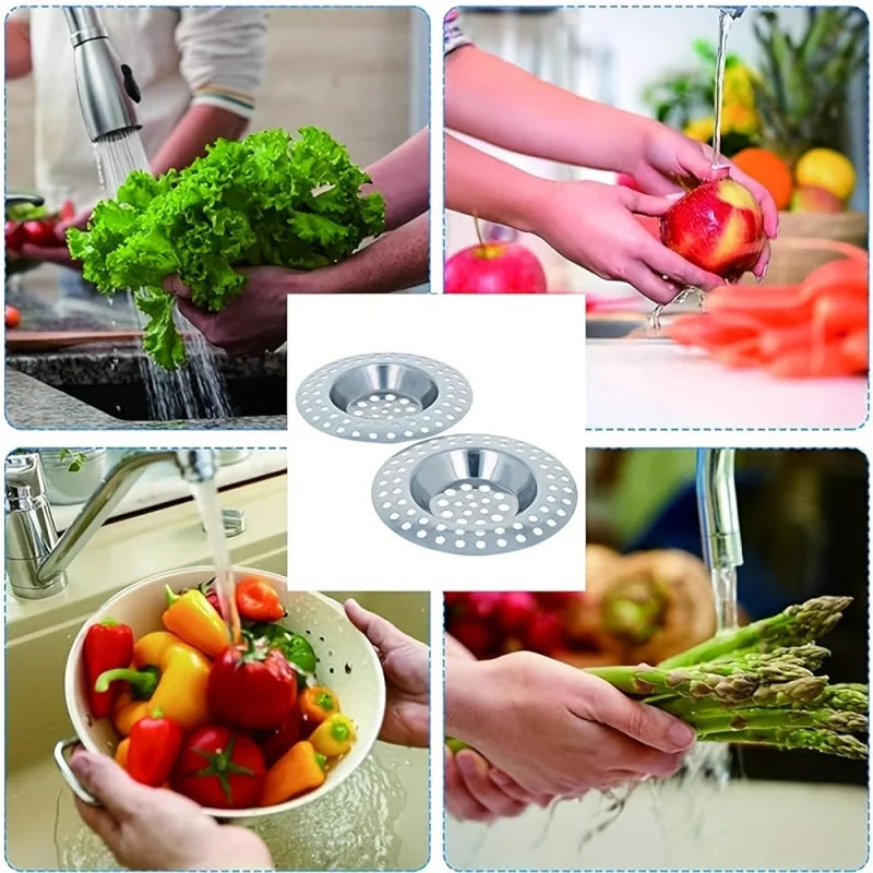 Stainless Steel Bowl Drain Cover – Sink & Bathtub Hair Catcher Drain Cover Strainer PLUSH