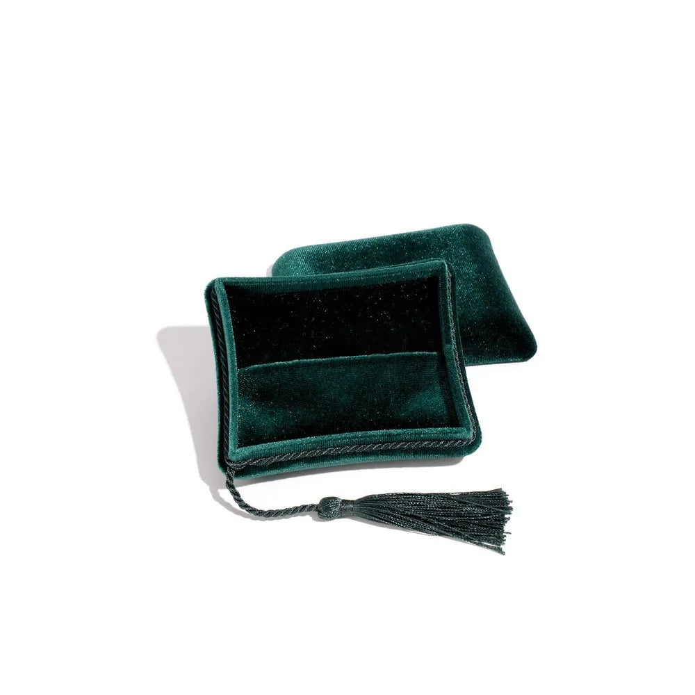 Velvet Tassel Jewelry Bag – Bracelet, Earring & Ring Organizer Jewelry Storage Bag PLUSH Green