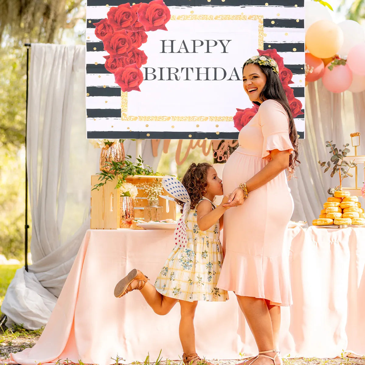 Red Rose Birthday Photography Backdrop – Party Background Cloth Photography Backdrop PLUSH Default Title