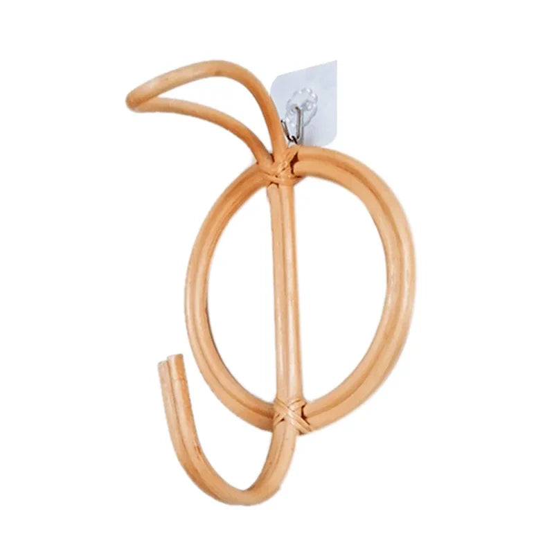 Natural Rattan Wall Hook – Retro Handmade Clothes Hanger Decorative Wall Hook PLUSH