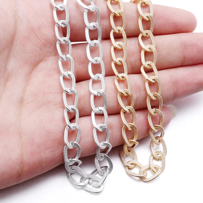 5 Yards 12x8mm O-Shape Aluminum Twist Chain for Jewelry & Bags Jewelry Making Chain PLUSH