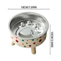 Elevated Stainless Steel Slow Feeder Bowl – Cats & Dogs Elevated Pet Bowl PLUSH A