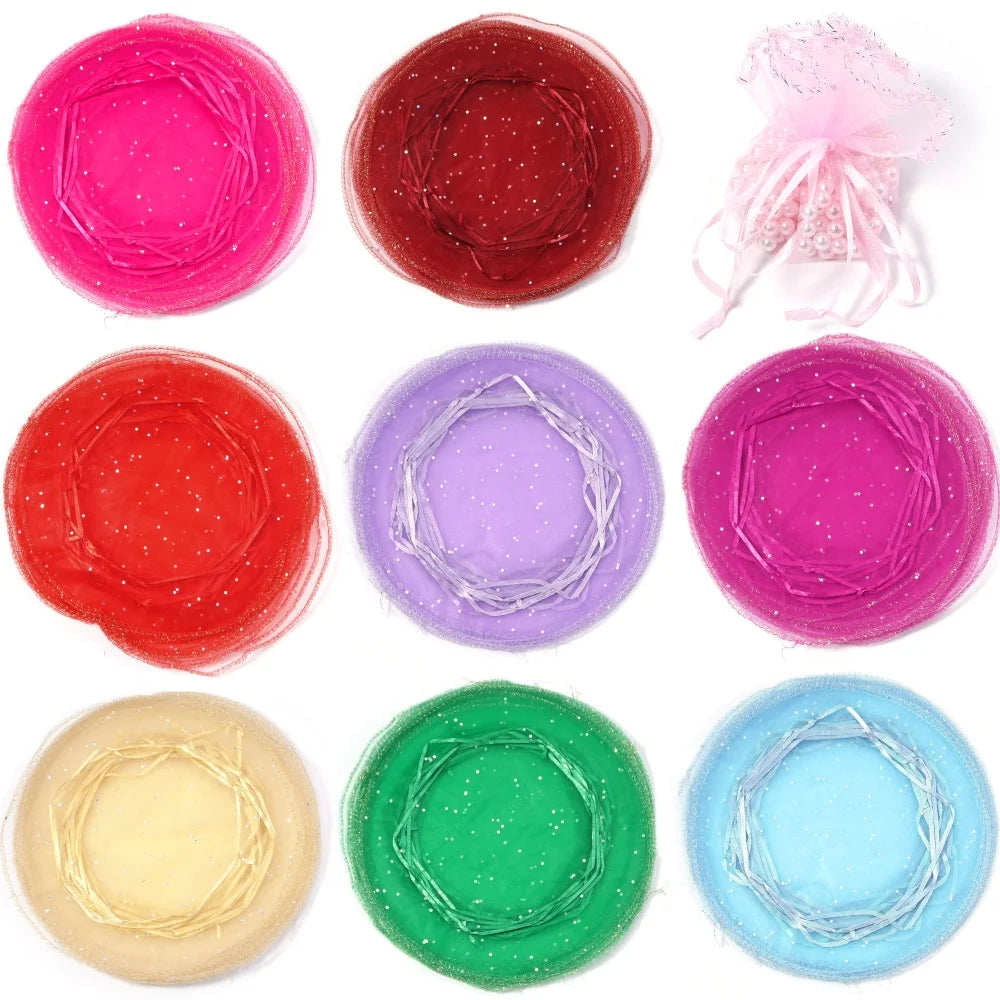 10pcs Round Organza Drawstring Gift Bags – Jewelry Pouches Organza Gift Pouches PLUSH