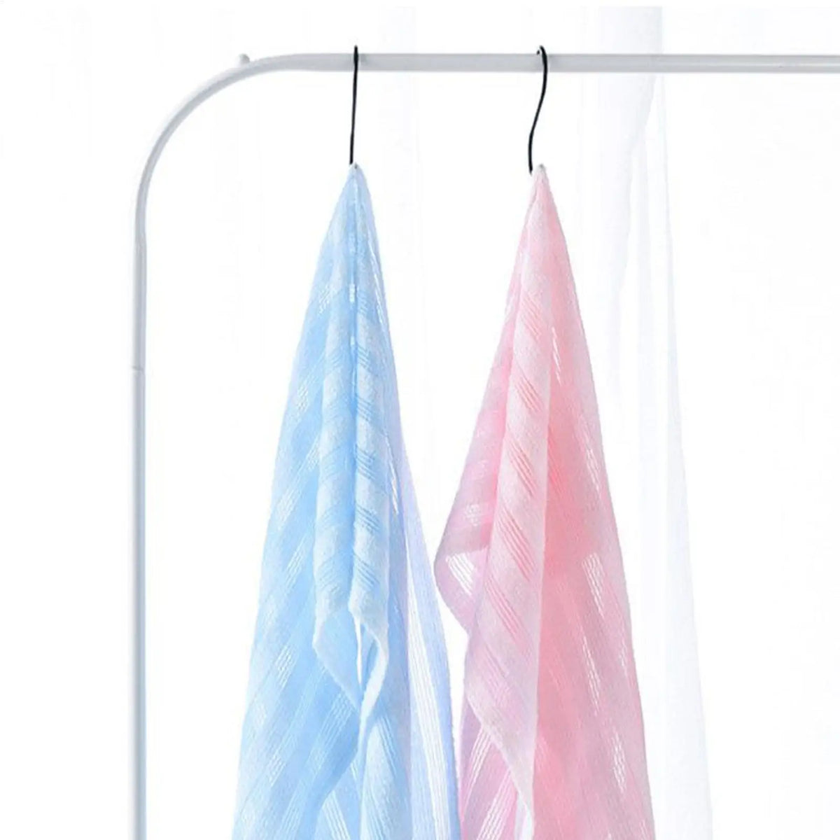 Silver-Ion Exfoliating Back Scrubber Towel – Ultra-Long Bath Exfoliating Bath Towel PLUSH
