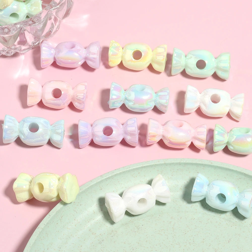 10pcs AB Color Candy Shape Acrylic Spacer Beads – DIY Jewelry Acrylic Spacer Beads PLUSH