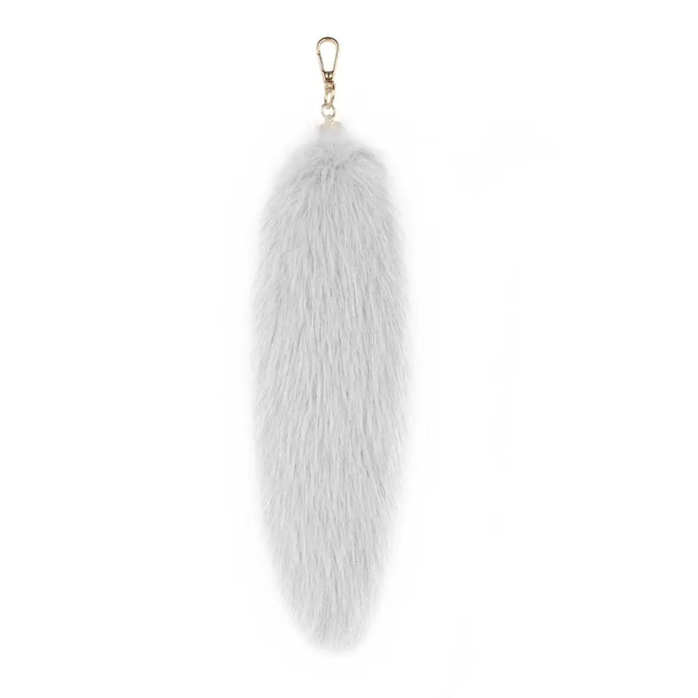 Fluffy Faux Fur Tail Keychain 31cm – Bag Charm Pendant Fur Tail Keychain PLUSH