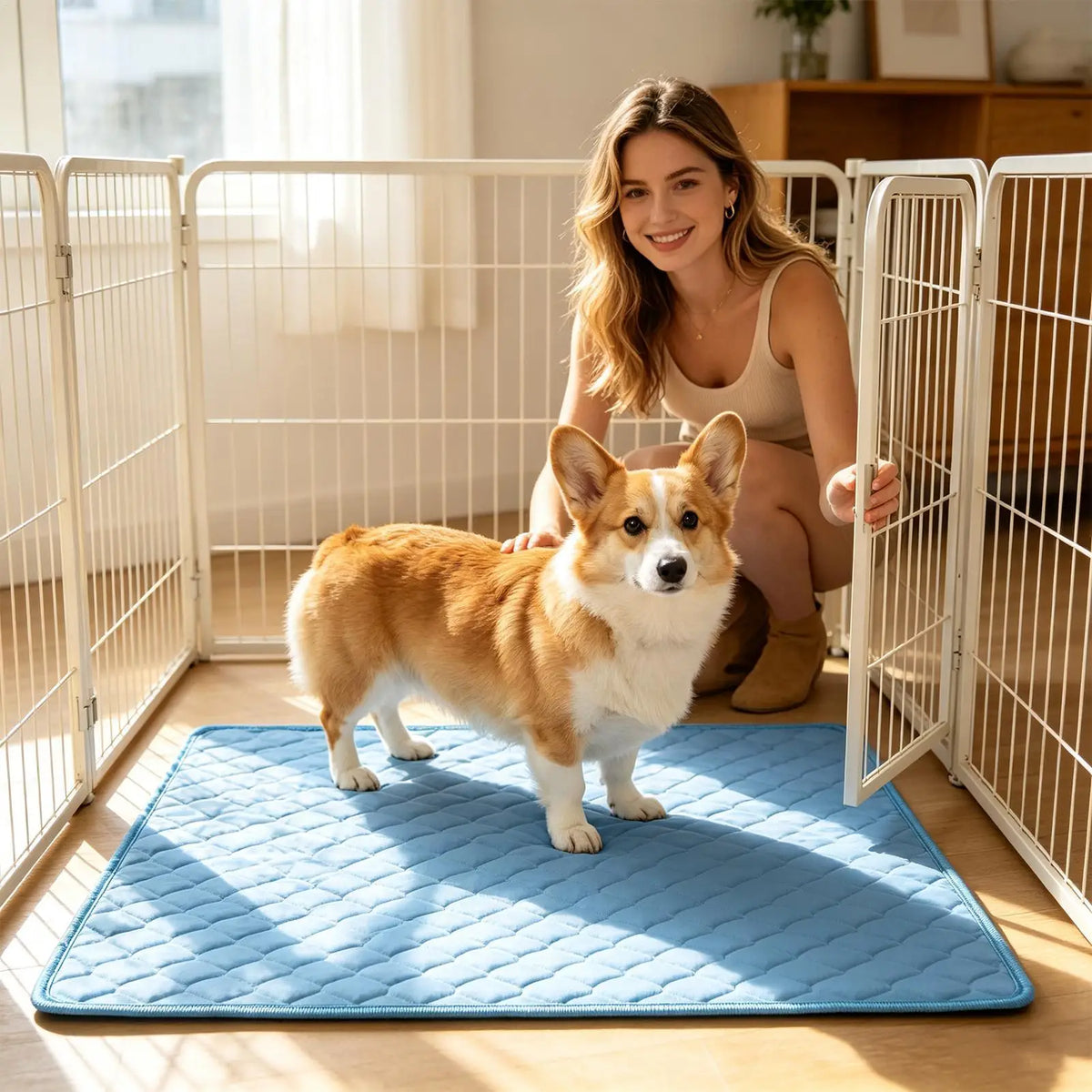 Pet Cooling Mat for Dogs & Cats – Washable Summer Ice Silk Pad Pet Cooling Mat PLUSH