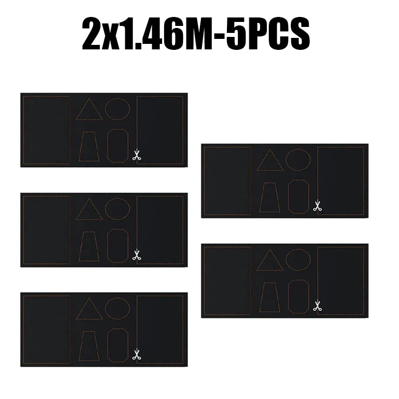 Portable Blackout Window Shade – Self-Adhesive & Cuttable Blackout Window Shade PLUSH 2x1.46M 5PCS