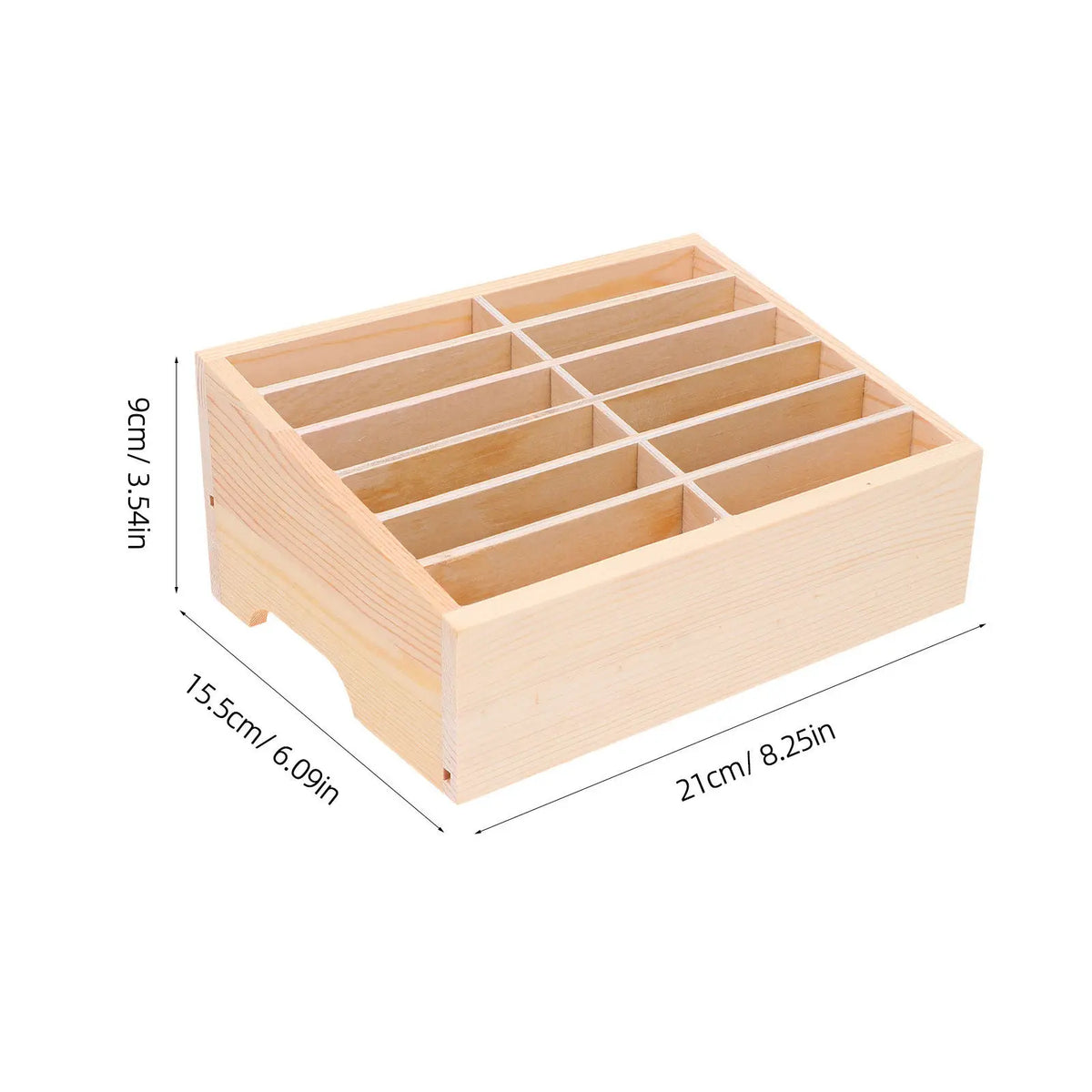 Wooden Grid Desk Organizer – Multi-Compartment Storage Box Desk Organizer Box PLUSH