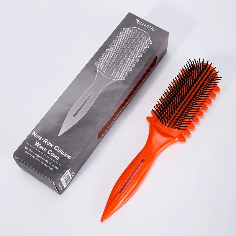 WANMEI 9-Row Curling Wave Comb – Anti-Tangle Hair Styler Hair Styling Comb PLUSH