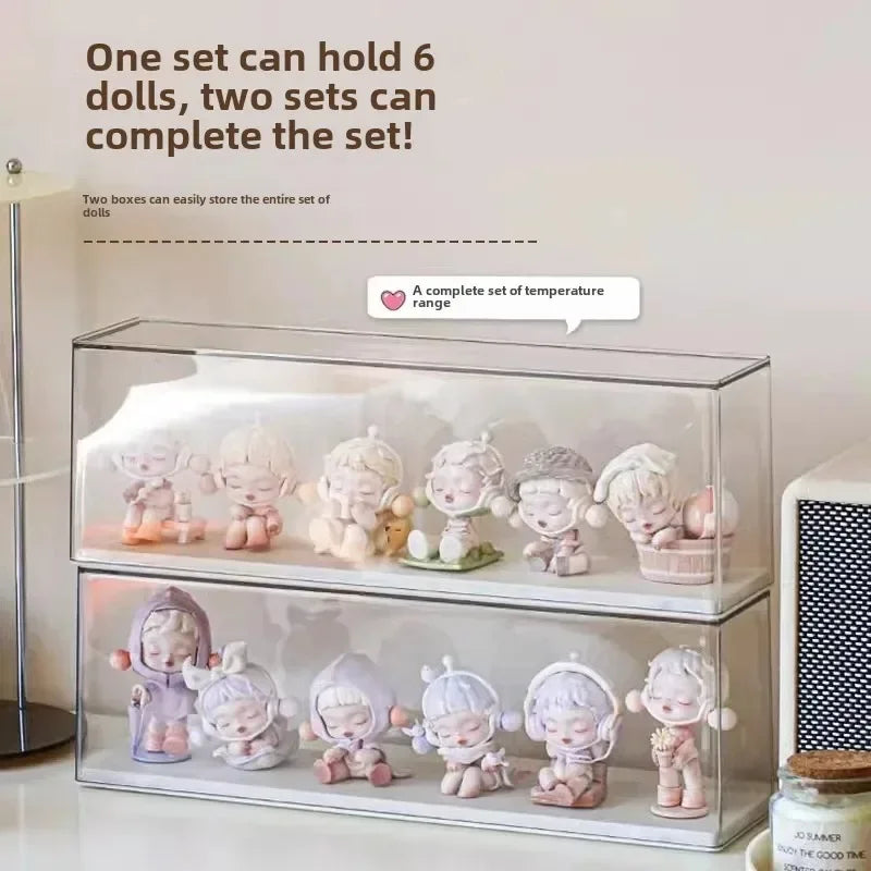 6-Tier Stackable Acrylic Display Case for Blind Box & Figures Collectible Display Case PLUSH