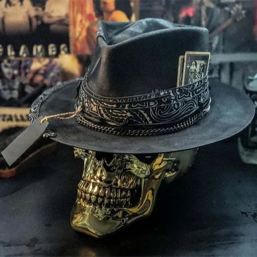 Handmade Skull Cowboy Hat | Halloween Party Costume Hat Halloween Costume Hat PLUSH