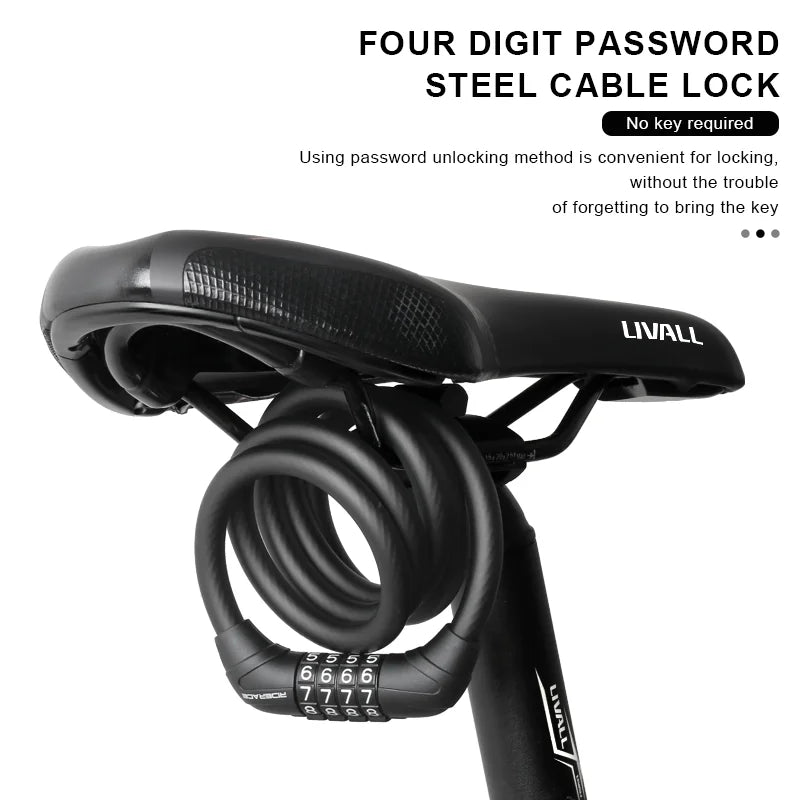 RIDERACE Password Cable Lock – Bike, Scooter & Motorcycle Bicycle Cable Lock PLUSH