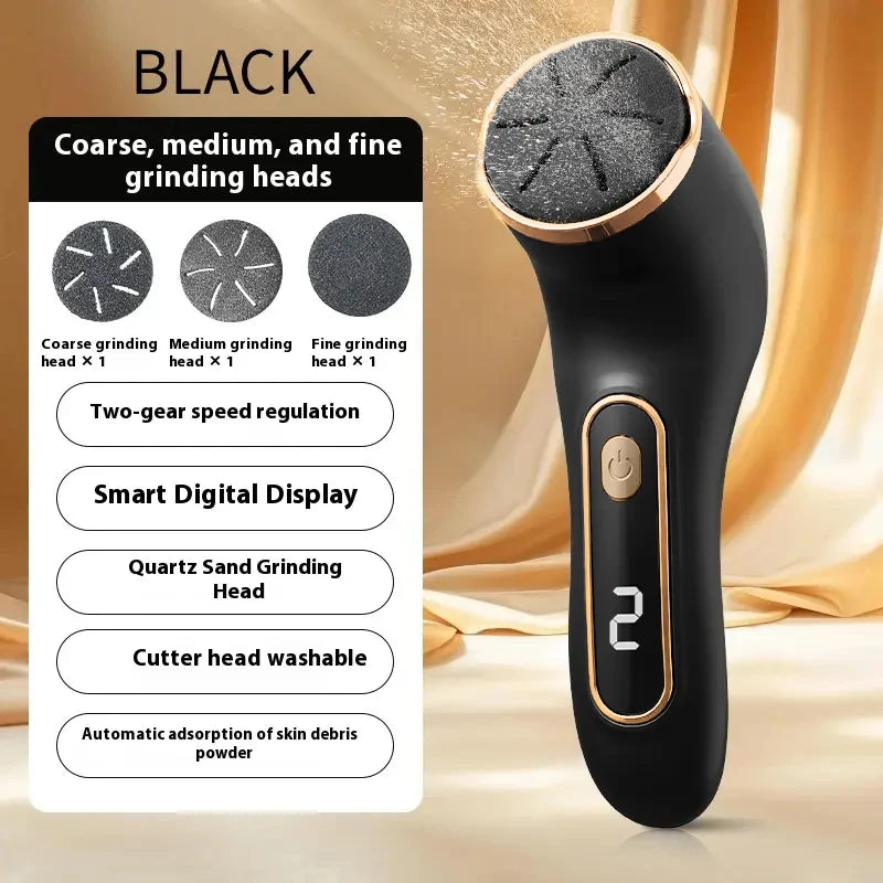 Rechargeable Electric Foot Polisher with Interchangeable Heads Electric Foot Polisher PLUSH black