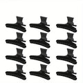 12-Pack Butterfly Hair Claw Clips – Salon Sectioning Tool Hair Sectioning Clips PLUSH 12pcs-Black