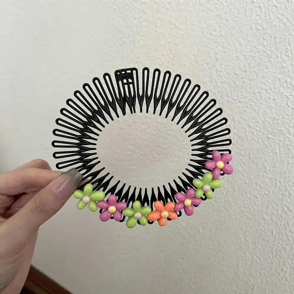 Y2K Star Heart Colorful Hair Comb Clips – Girls Hair Accessories Hair Comb Clip PLUSH colorful flower