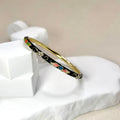 Vintage Cloisonné Enamel Floral Bangle – Women's Bracelet Enamel Bangle Bracelet PLUSH Black