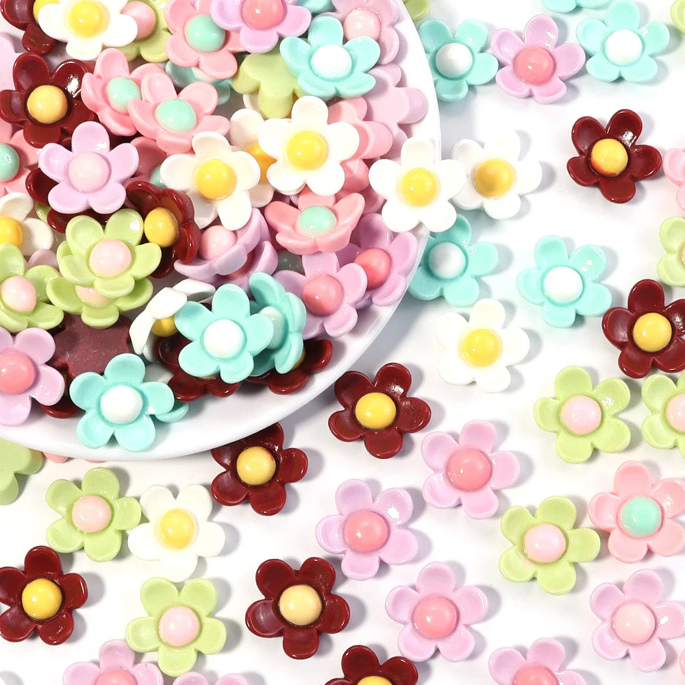 20pcs 3D Resin Flower Flatback Cabochons 20mm – DIY Jewelry Resin Flatback Cabochons PLUSH