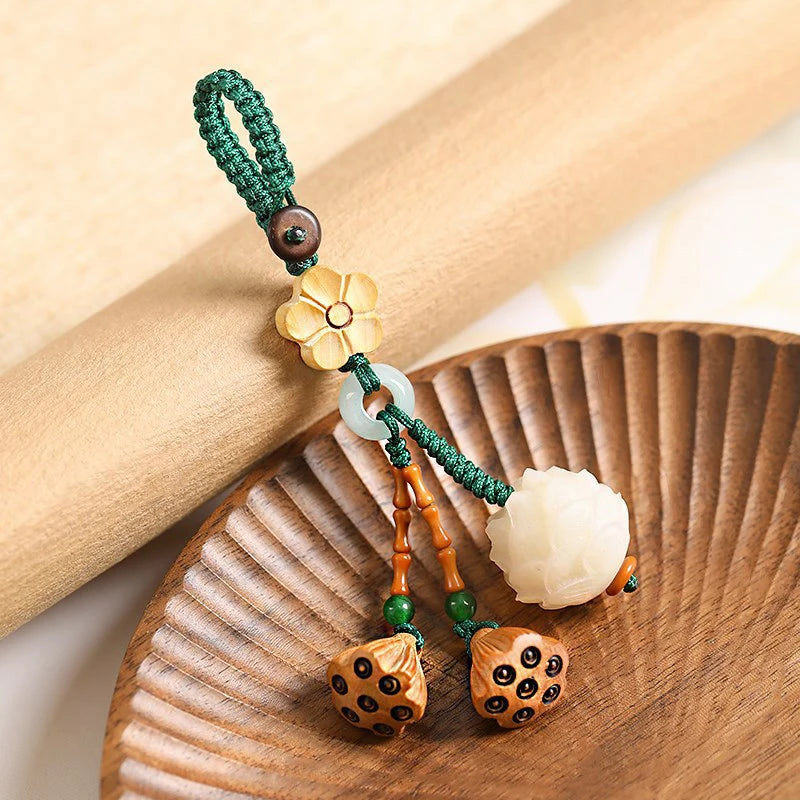 Lucky Bodhi Lotus Phone Chain & Car Key Pendant | Chinese Style Pendant Key Chain PLUSH