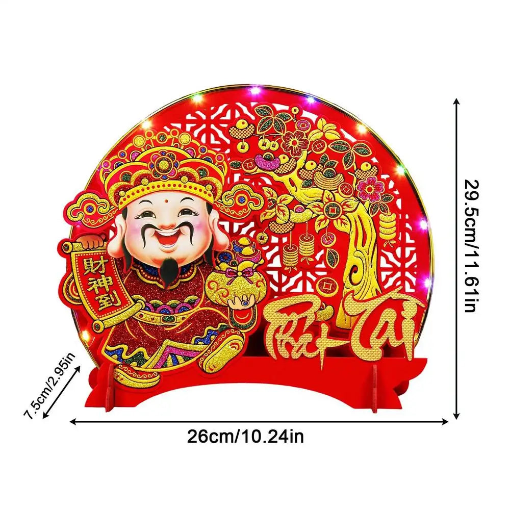 Caishen Nodding Head 2026 Chinese New Year Table Decoration Holiday Table Decoration PLUSH god of wealth