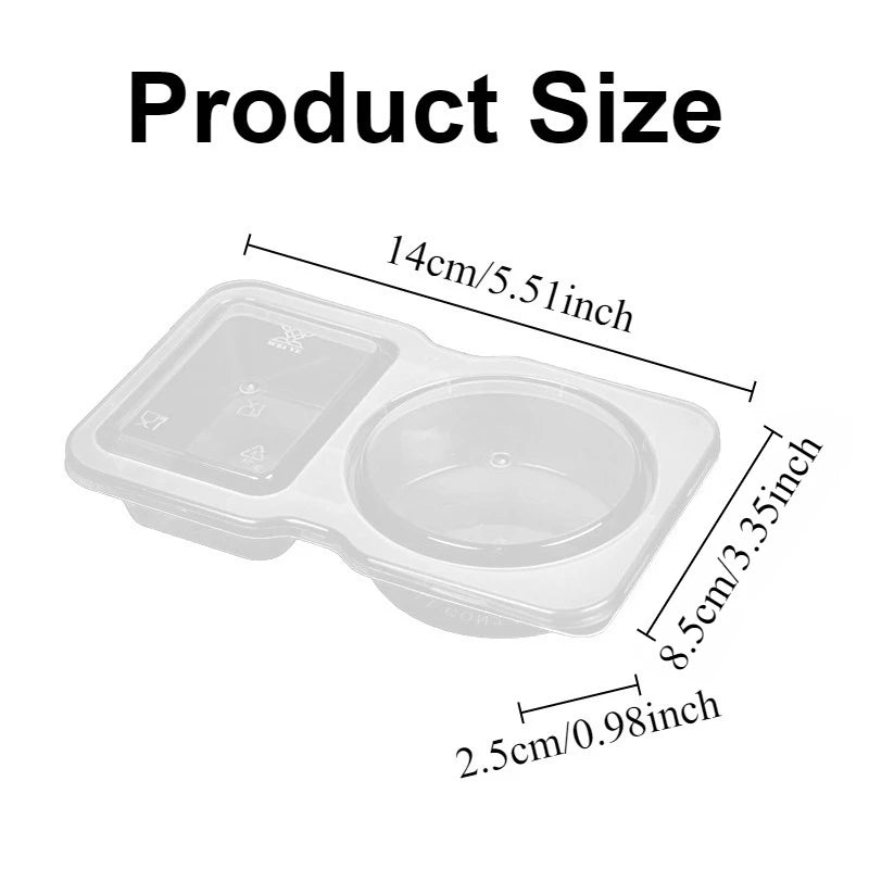 Double Compartment Seasoning & Snack Containers with Lid 5–40pcs Food Storage Container PLUSH