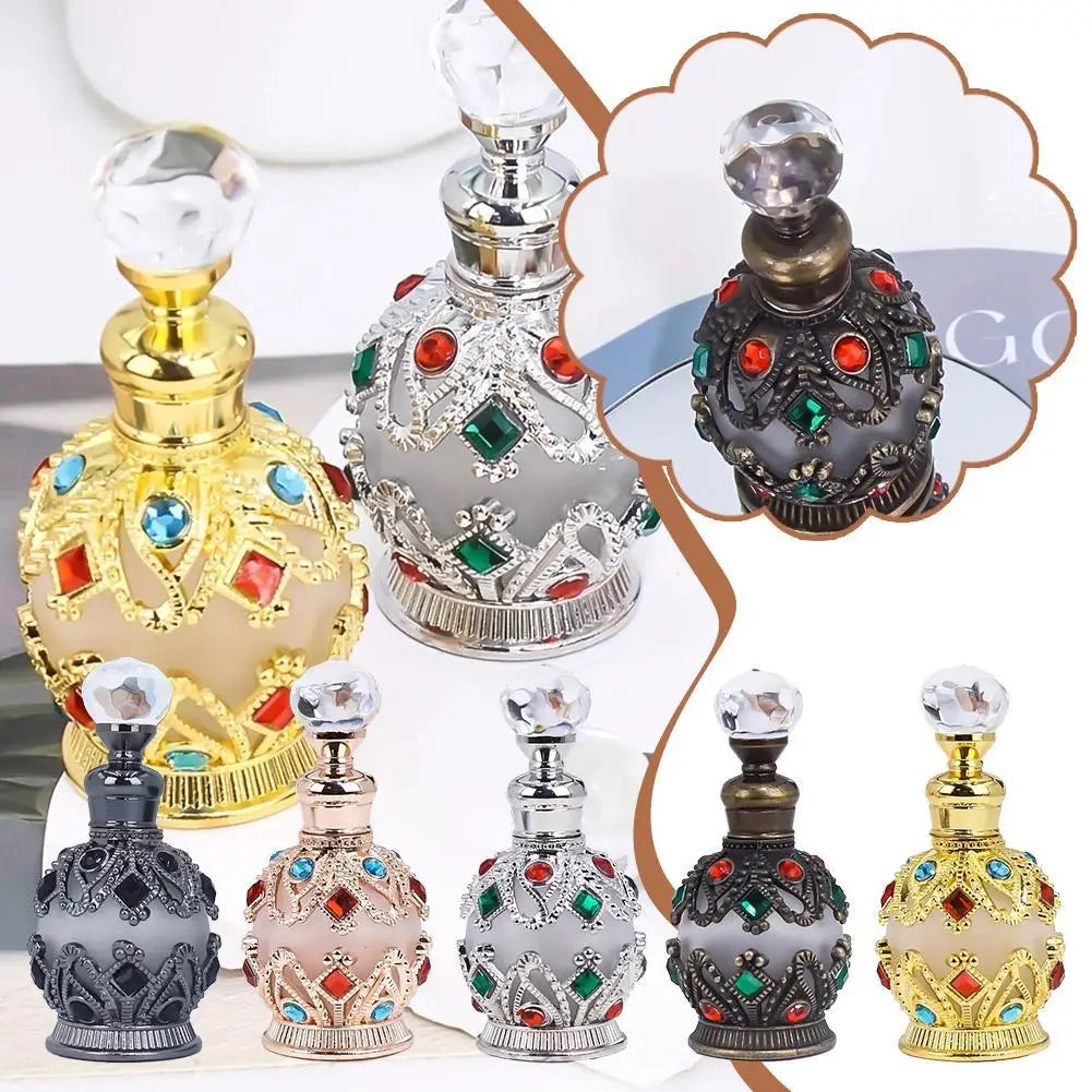 15ml Luxury Glass Perfume Bottle | Arabic Design Aroma Dispenser Glass Perfume Bottle PLUSH