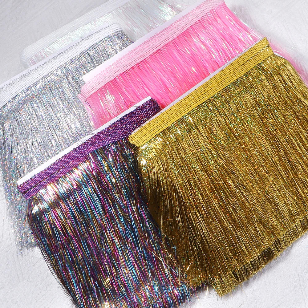 20cm Colorful Plastic Tassel Fringe – Hula Party DIY Décor 1 Yard Party Tassel Trim PLUSH