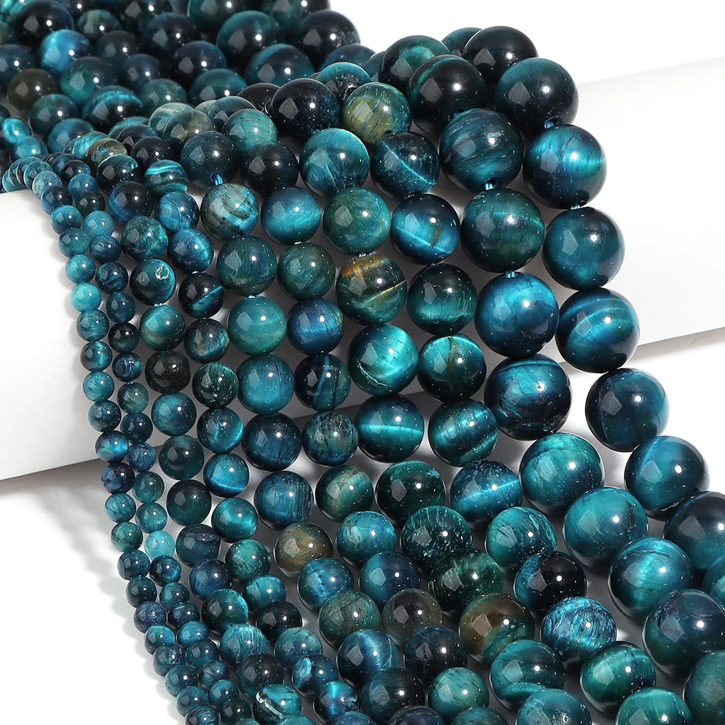 Blue Tiger's Eye Stone Beads 4–12mm | DIY Jewelry Spacers Stone Spacer Beads PLUSH