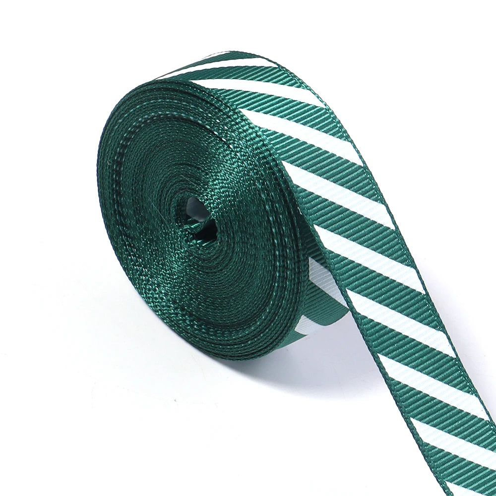 Green White Stripe Christmas Ribbon 5–10 Yds | DIY Craft Craft Ribbon PLUSH 16mm x 5yards Green