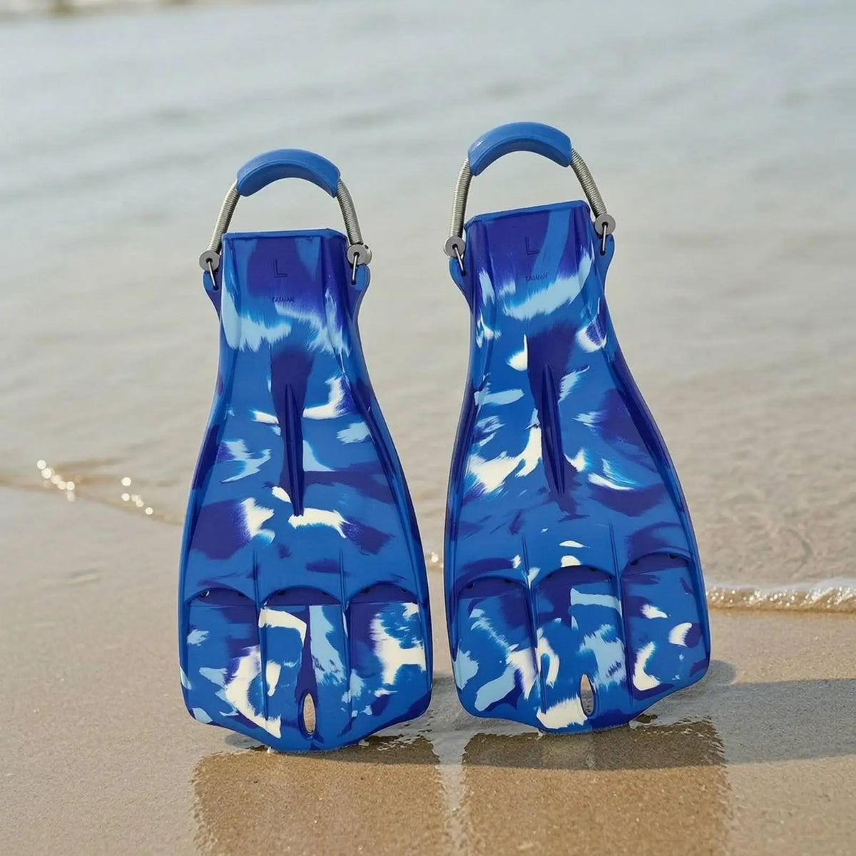 Open Heel Vented Jet Diving Fins with Spring Strap Bands Diving Fins PLUSH