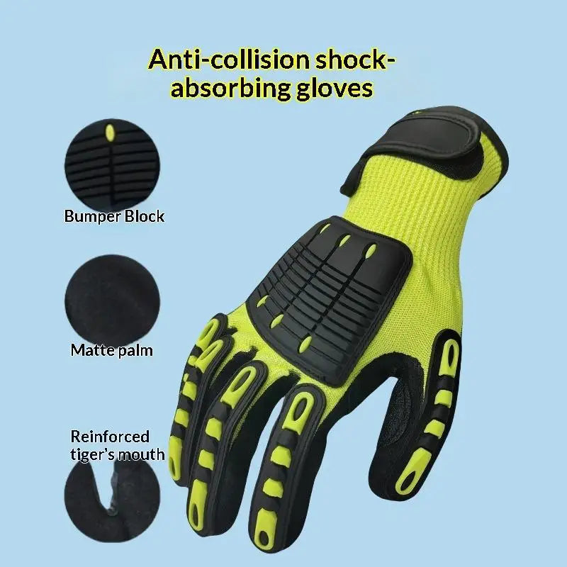 Cut Resistant Work Gloves – Anti-Impact Nitrile Palm Safety Safety Work Gloves PLUSH