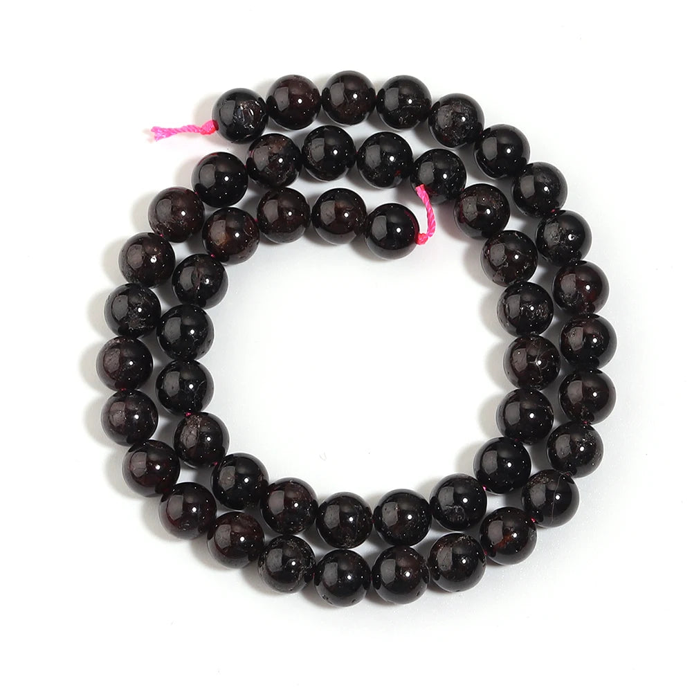 Wine Red Garnet Natural Stone Round Beads 4–12mm | DIY Jewelry Natural Stone Beads PLUSH 8mm