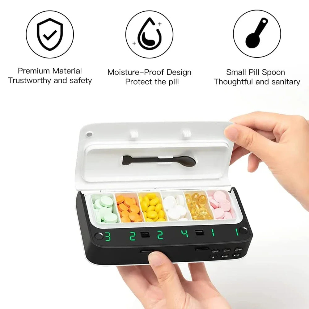 Smart 7-Day Pill Organizer with Alarm – Up to 7 Daily Reminders Pill Organizer PLUSH