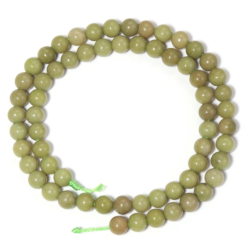 Dark Avocado Green Natural Stone Beads 6/8/10mm DIY Jewelry Natural Stone Beads PLUSH 6mm