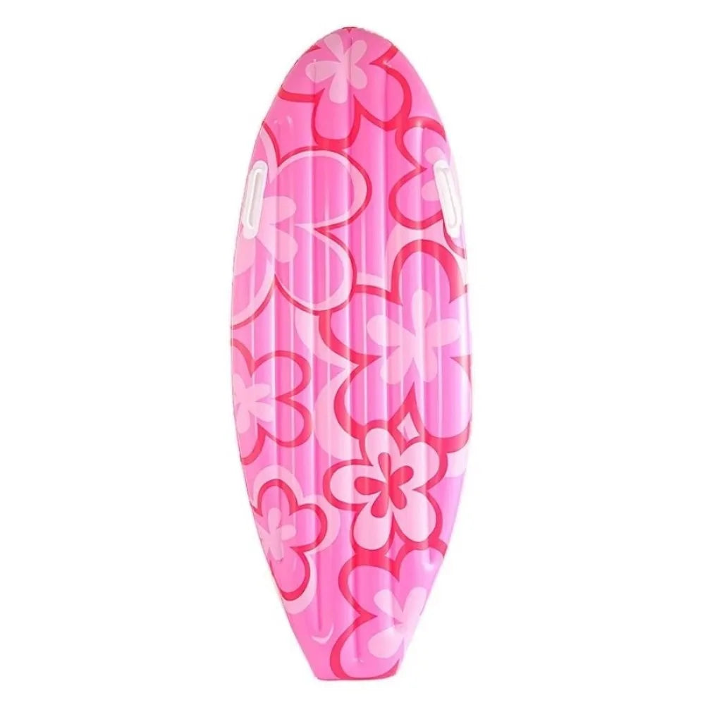 Inflatable Surfboard Pink Flower Pattern – 110cm PVC Pool Board Inflatable Surfboard PLUSH Pink