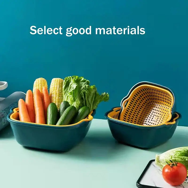6-Pack Double-Layer Drain & Storage Baskets | Kitchen Organizer Kitchen Drain Basket PLUSH