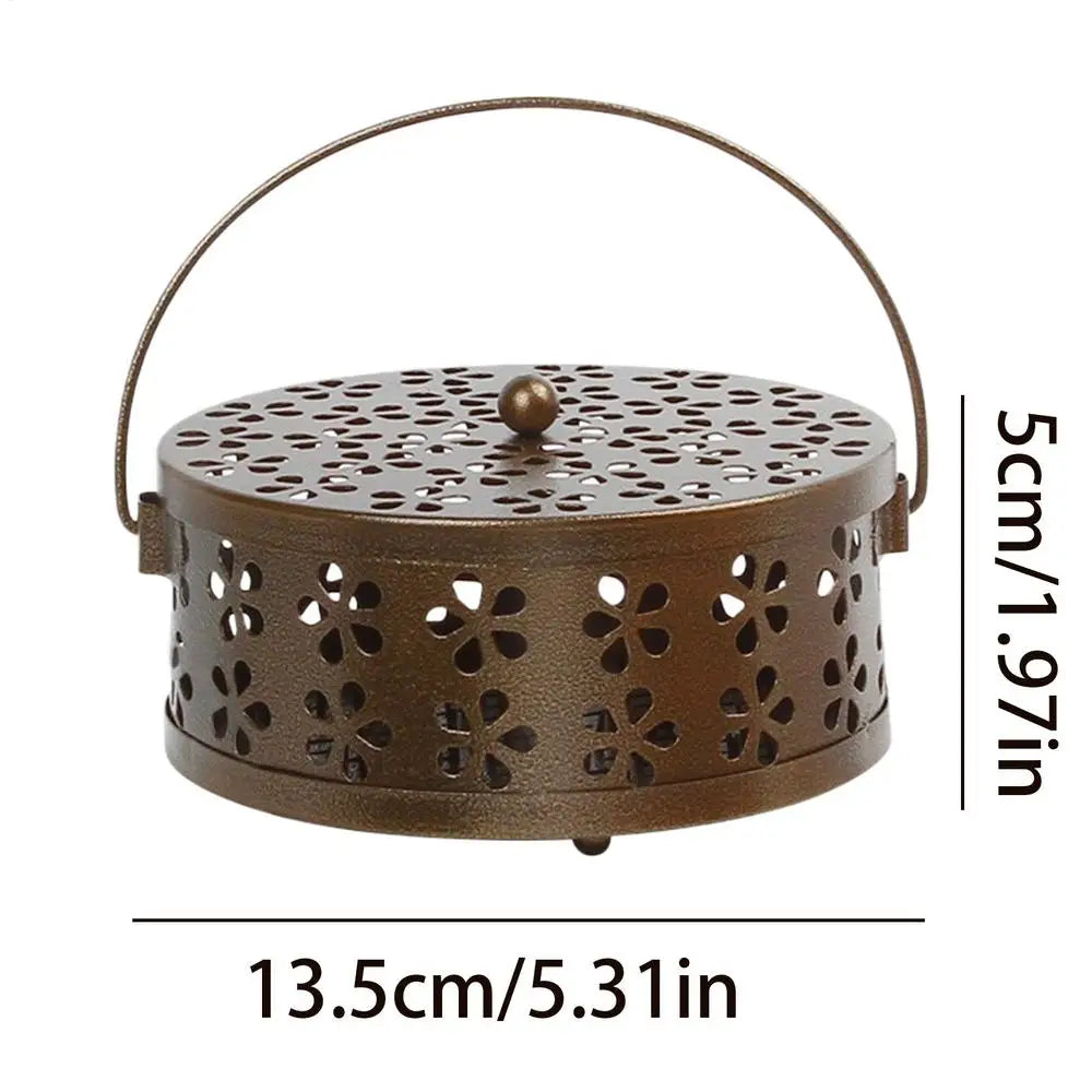Portable Metal Incense Coil Holder with Handle | Indoor & Outdoor Incense Coil Holder PLUSH 1PC