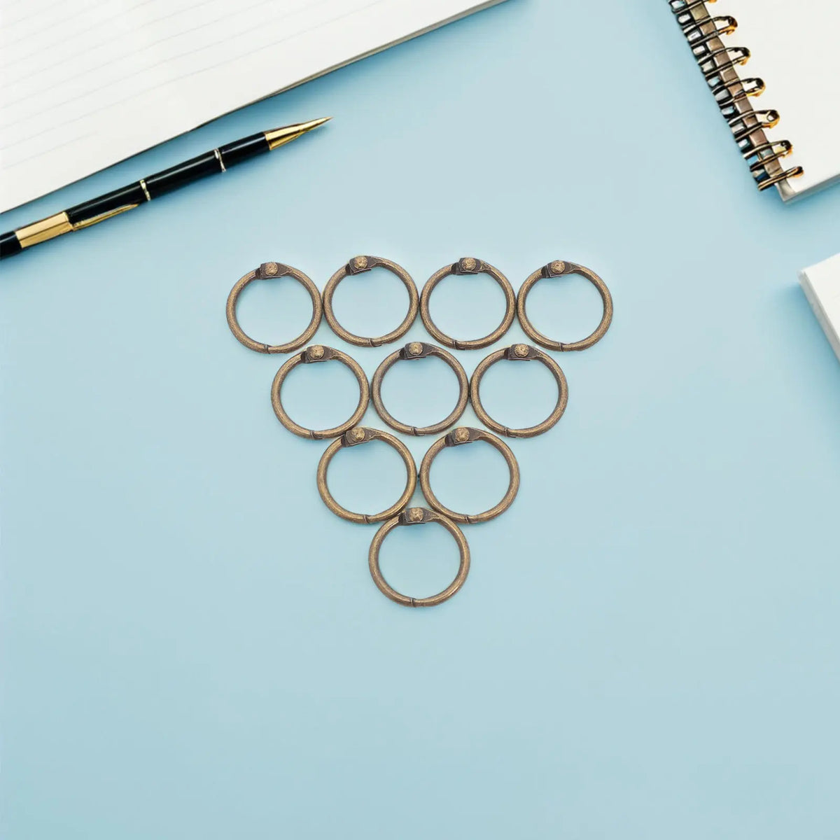 50pcs Gold Metal Loose Leaf Binder Rings – Notebooks & Cards Binder Rings PLUSH