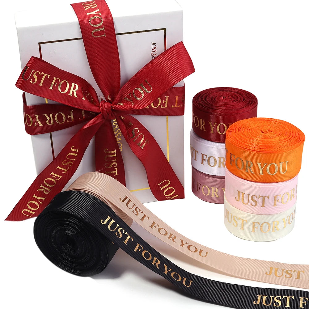 "Just For You" Printed Polyester Ribbon 25mm 10 Yards DIY Decorative Craft Ribbon PLUSH