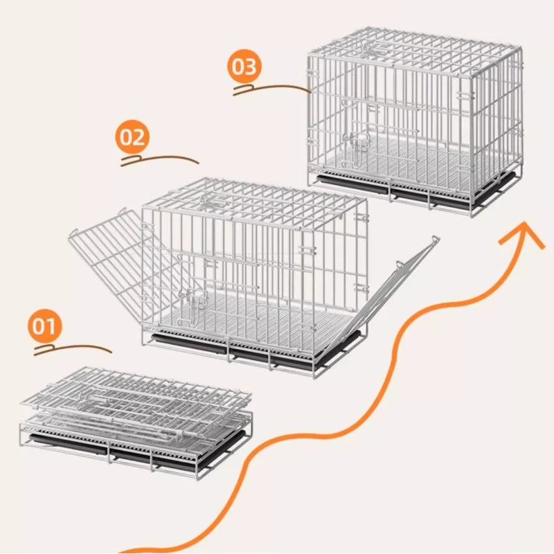 Indoor Dog Cage with Toilet | Iron Wire Kennel for Small Dogs Dog Cage Kennel PLUSH