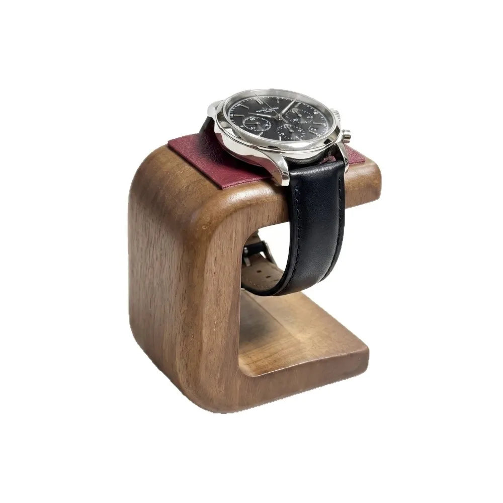 Wooden Watch Stand with Leather Pad – Jewelry Display Rack Watch Display Stand PLUSH
