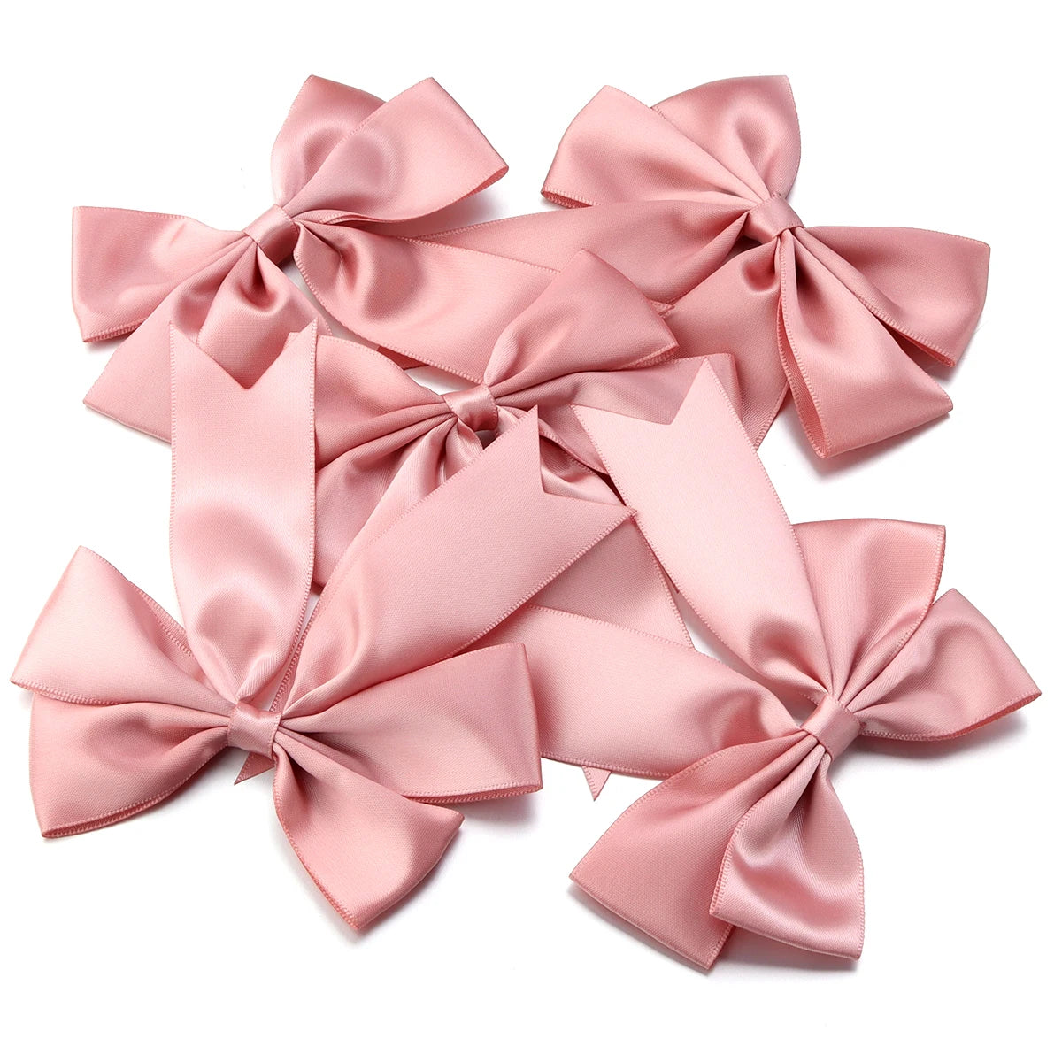 4pcs Satin Swallowtail Bows – DIY Jewelry & Hair Accessories Craft Bow Embellishments PLUSH korea pink 12x13cm