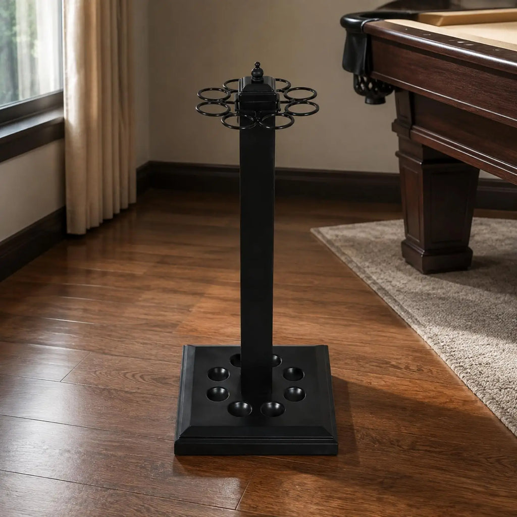 Metal Billiard Cue Rack Floor Stand | Pool Stick Holder Pool Cue Rack PLUSH
